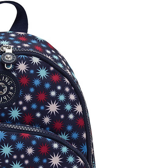 Kipling Paola Small Printed Ryggsekk Blå | NO 1614CT